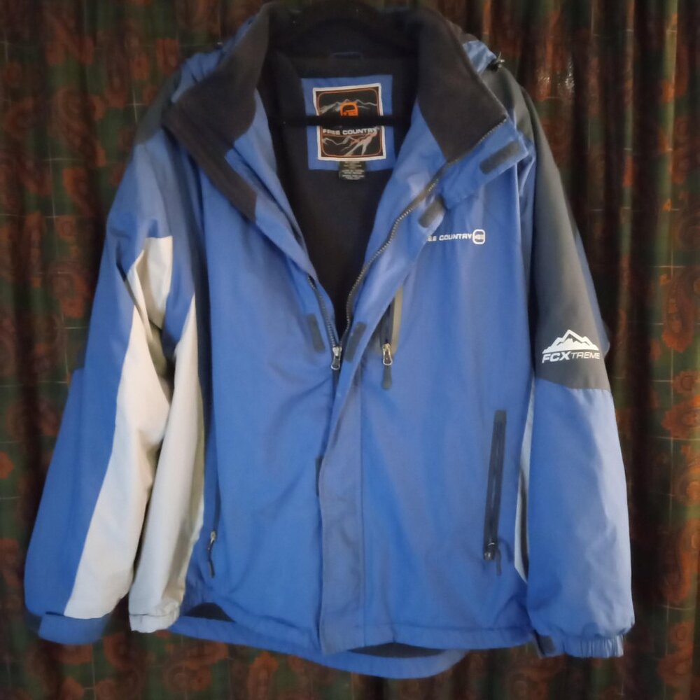 Men's Free Country FCXTREME Waterproof Lined Jacket Blue Size XXL